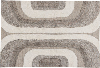 Woood moro vloerkleed - wol katoen grijswit - 170x240