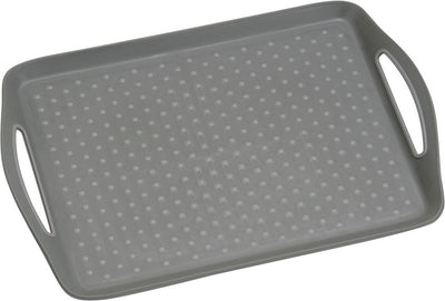 Kesper dienblad rechthoekig - anti-slip dienblad - diep dienblad met antislip - met handvatten - 45.5 x 32 x 4.5 cm - kleur: grijs