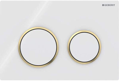 Geberit 115.085.kk.1 - omega20 bedieningspaneel - 2-toets spoeling - rond - wit goud wit