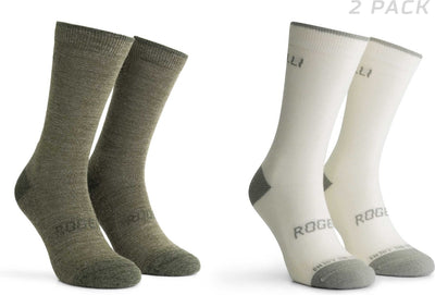 Rogelli merino wool fietssokken - 2-pack - groen taupe - 36 39