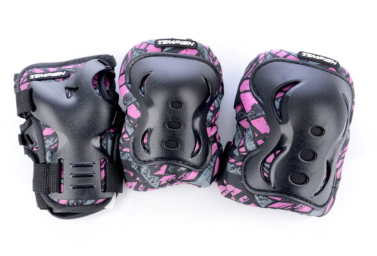 Tempish skate beschermset volwassenen - knie elleboog pols - roze - maat m
