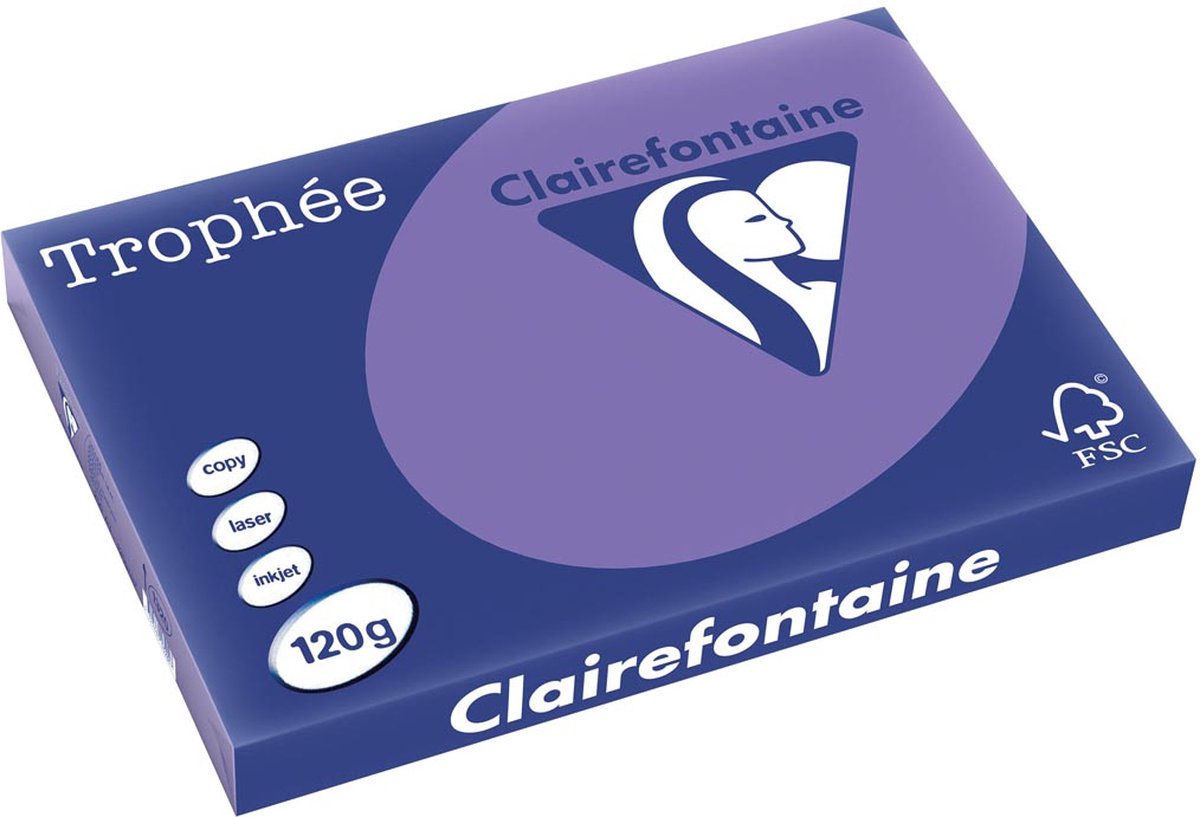 Clairefontaine trophée intens a3 violet 120 g 250 vel