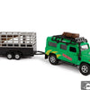 Kids globe die-cast land rover met dino-trailer, 29cm