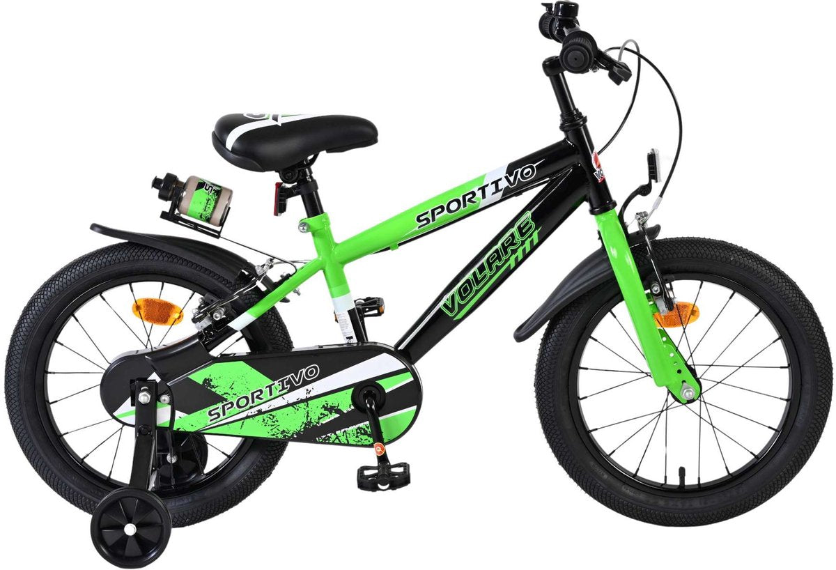 Volare sportivo kinderfiets - jongens - 16 inch - groen - twee handremmen