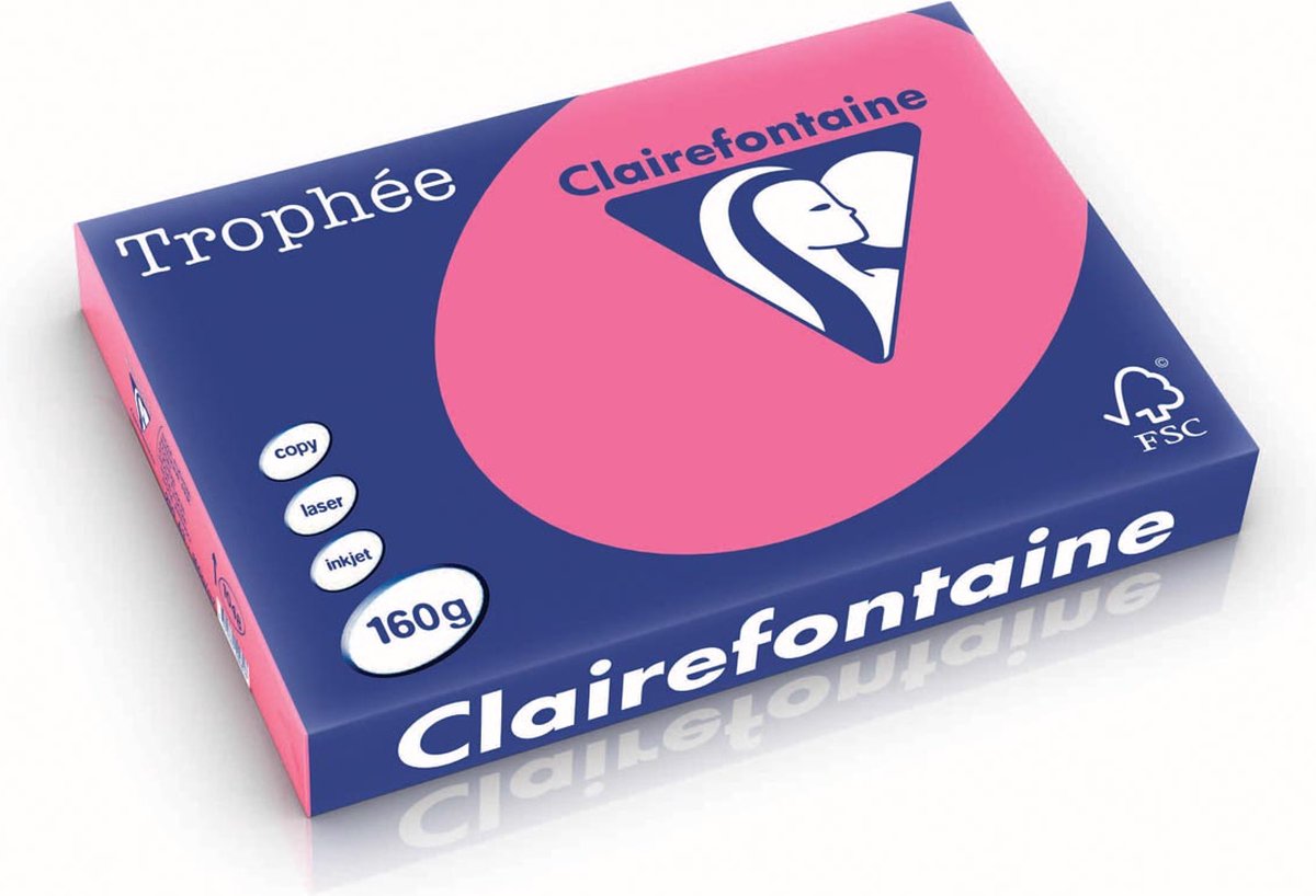 Clairefontaine trophée intens a3 fuchsia 160 g 250 vel