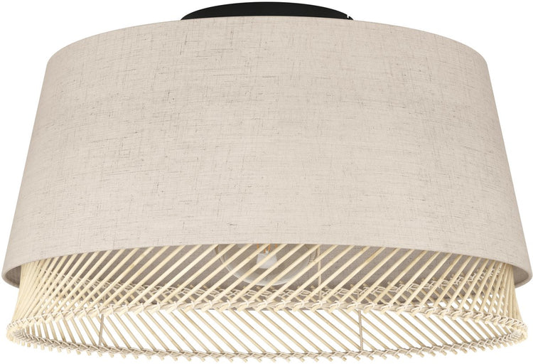 Eglo tabley plafondlamp - e27 - ø 38 cm - natuur|bruin|zwart - textiel