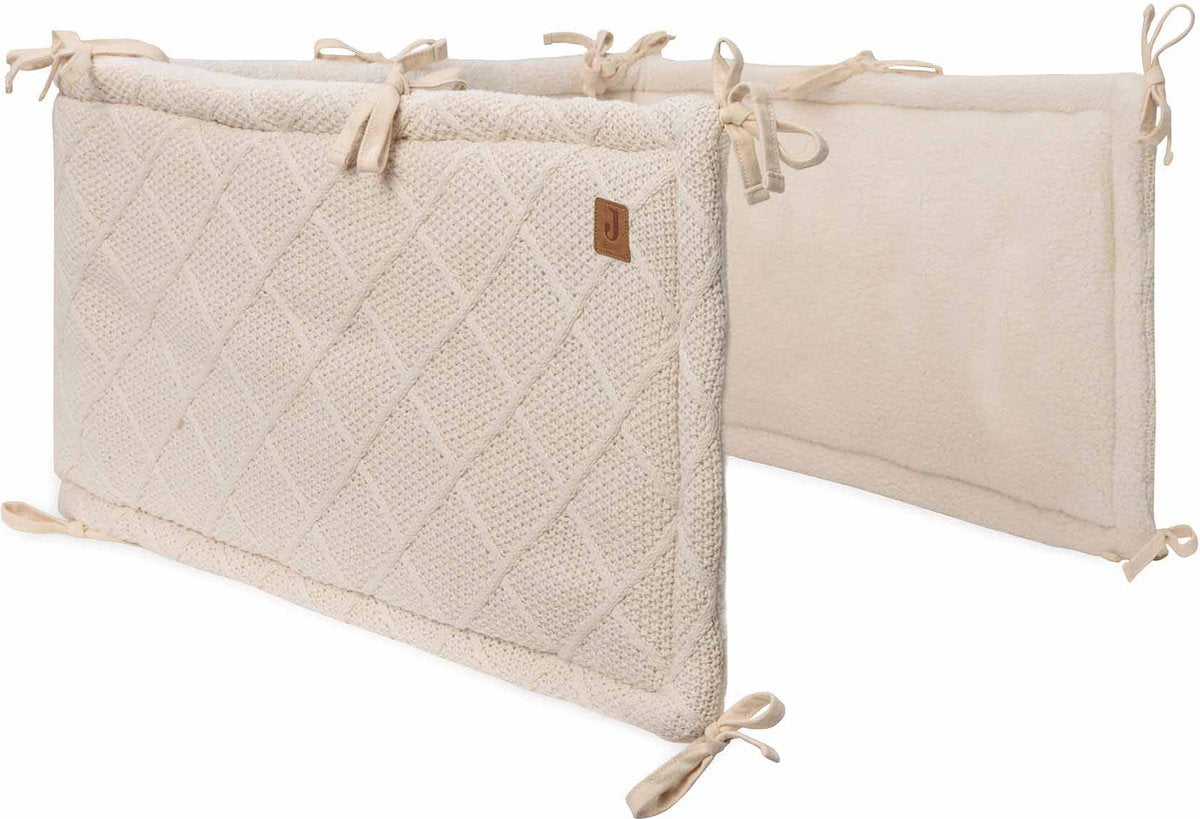 Jollein boxbumper 180x30cm check knit oatmeal