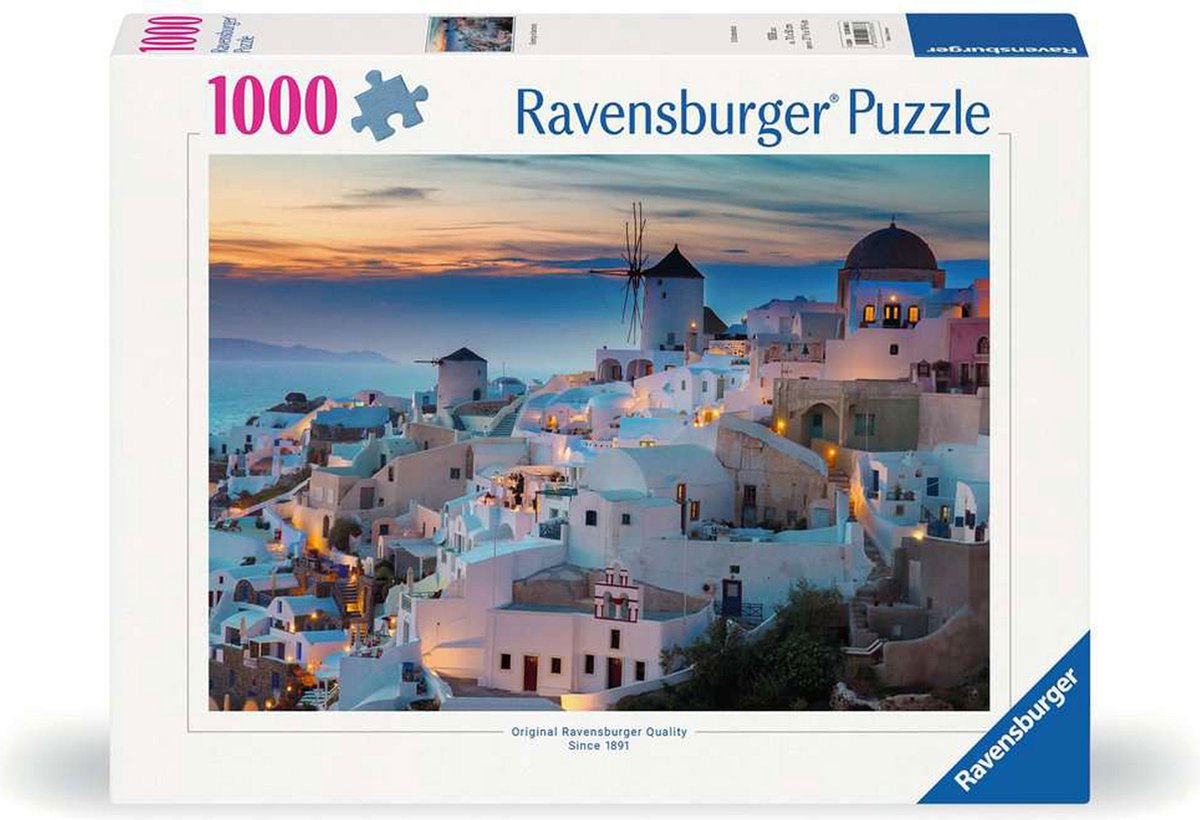 Ravensburger puzzel legpuzzel santorini avond - 1000 stukjes landschap.