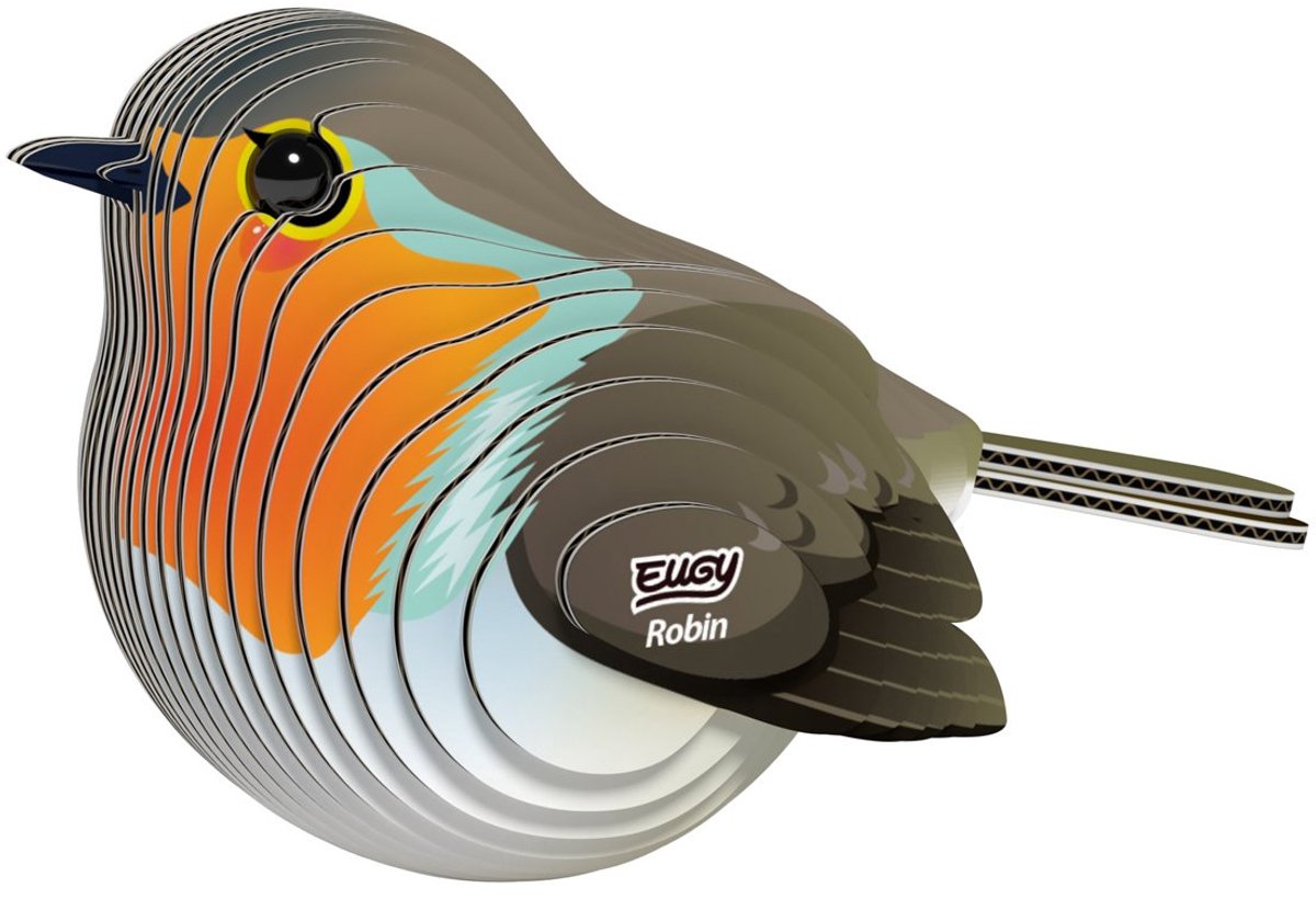 Eugy 3d puzzel - roodborstje - vogels - duurzaam - verzamel ze allemaal - 6 jaar