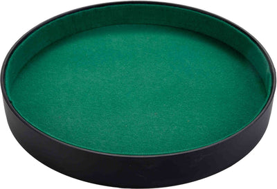 Longfield pokerpiste 26 cm zwart kunstleder exclusief kaarten, dobbelbeker, en dobbelstenen. bevat enkel de pokerpiste.