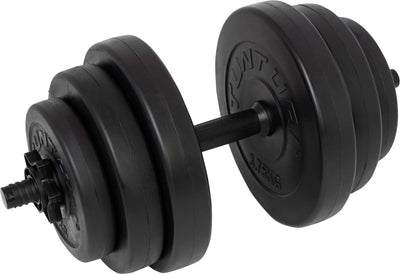 Tunturi dumbbellset - halterset - totaal 15 kg - zwart vinyl - incl. gratis fitness app