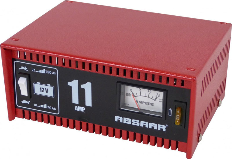 Absaar acculader 12 volt 18-120 ah 11 ampère rood
