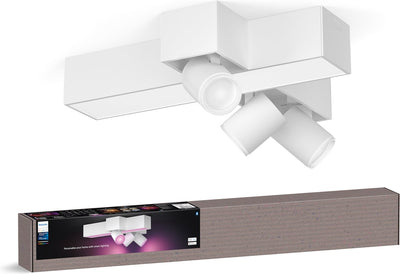 Philips hue centris - spot en plafondlamp - wit - gu10 en geïntegreerde led - 3 spots en ceiling - aanpasbaar wit en gekleurd licht - slimme verlichting