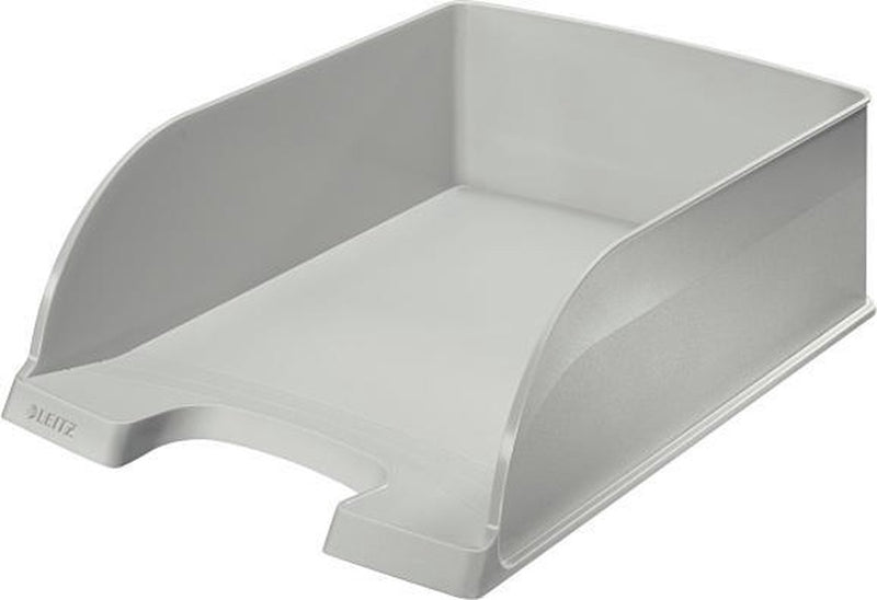 Brievenbak leitz plus jumbo grijs a4 polystyreen