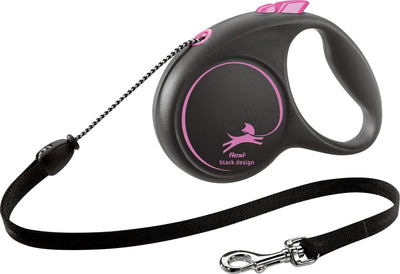 Flexi | rollijn black design cord roze