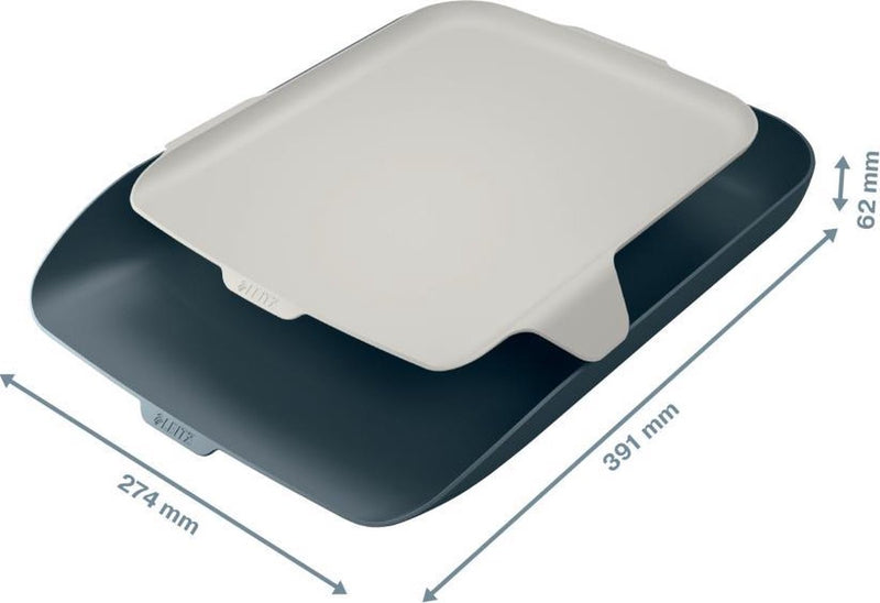 Leitz cosy brievenbak met organiser voor bureau - brievennbakjes voor a4- en c4-formaten - ideaal voor thuiskantoor thuiswerken - fluweel grijs