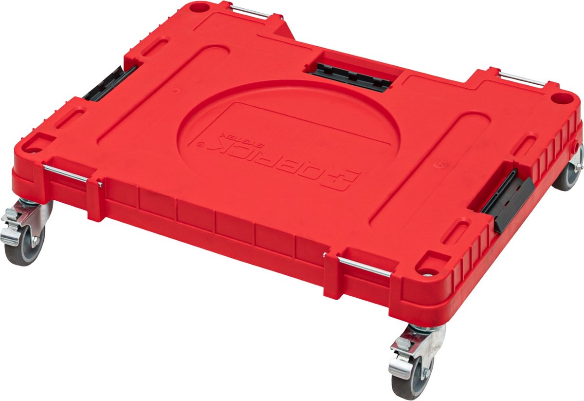 Qbrick system one transportsteiger 2.0 workshop red ultra hd 625 x 503 x 160 mm 120 kg met metalen zwenkwielen en rem