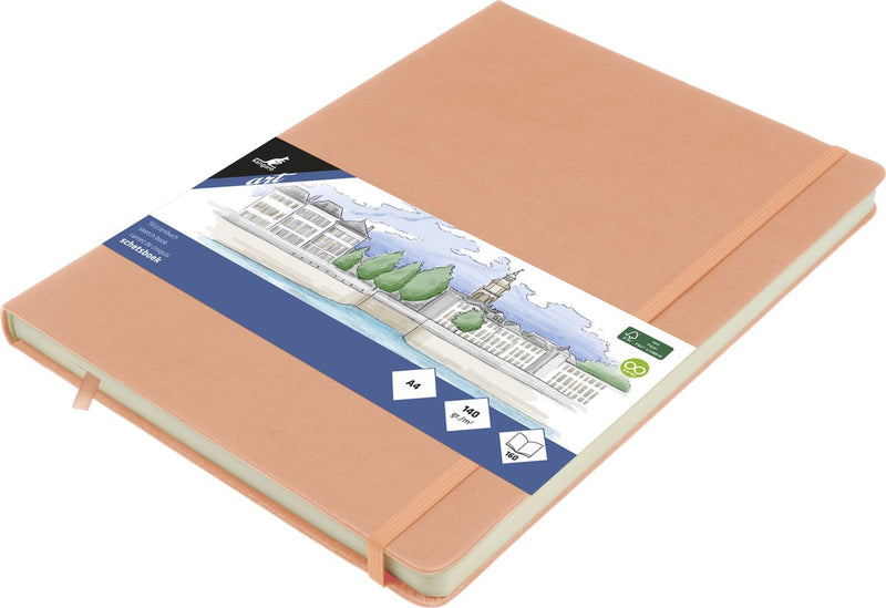 Kangaro schetsboek - a4 - oudroze - pu hardcover - met elastiek en lint - k-861242