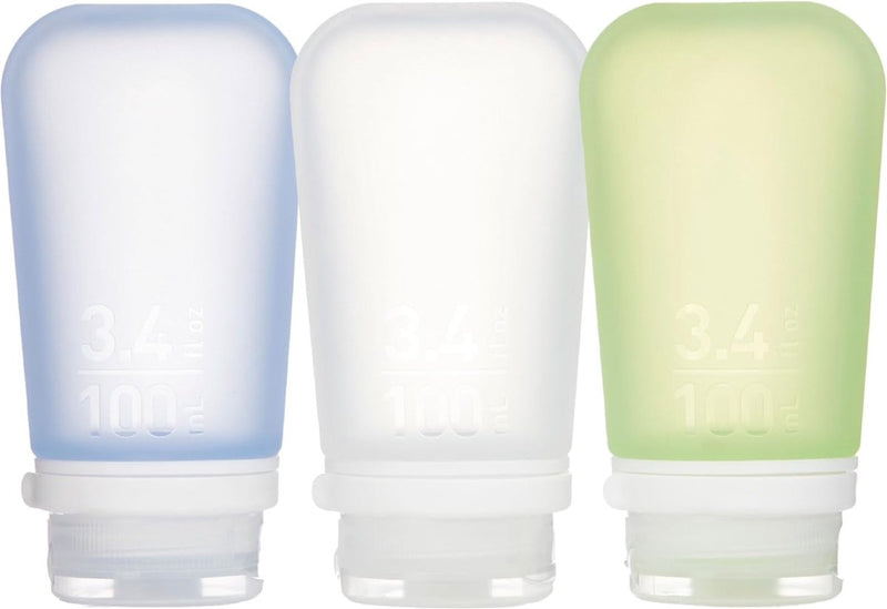 Human gear - gotoob+ 3-pack large - reisflesje - lekvrij - 100ml - clear green blue