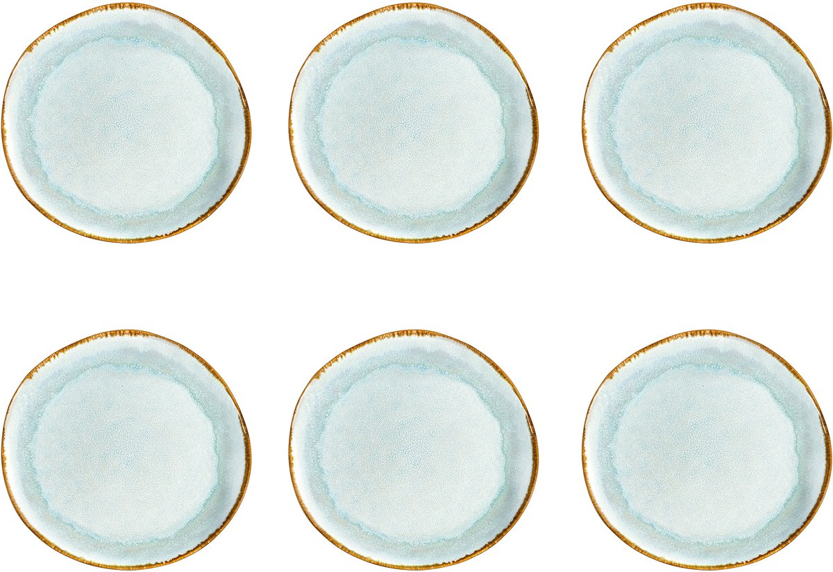 Medard de noblat - shadow aqua - dinerbord 28 cm - 6 delig - stoneware