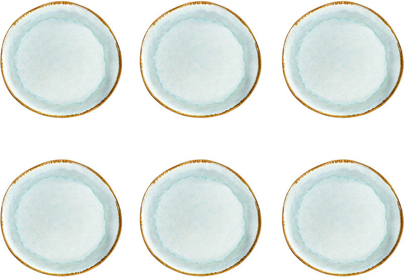 Medard de noblat - shadow aqua - dinerbord 28 cm - 6 delig - stoneware