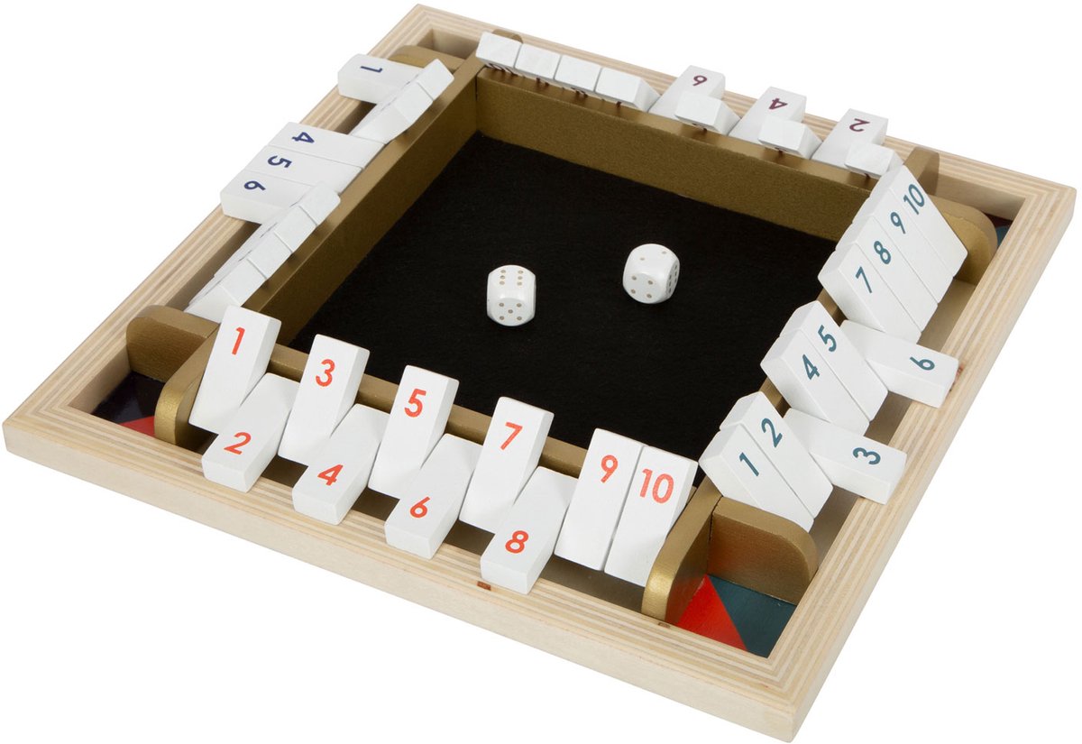 Small foot - shut the box houten dobbelspel gouden editie