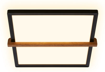 Briloner remsa - led plafonniére - plafondlamp met indirect licht - warm wit licht - 29 x 31,5 x 4 cm - zwart hout