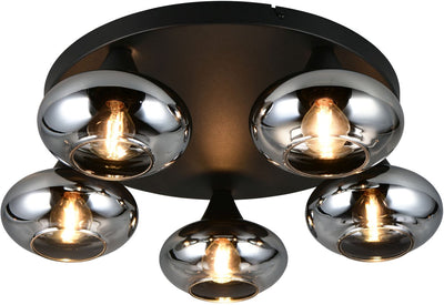 Rl live your light reality divina - plafondlamp - rookkleur - excl. 5x e14 4 w - plafondbevestiging