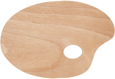Creotime verfpalet 20 x 30 cm ovaal hout naturel