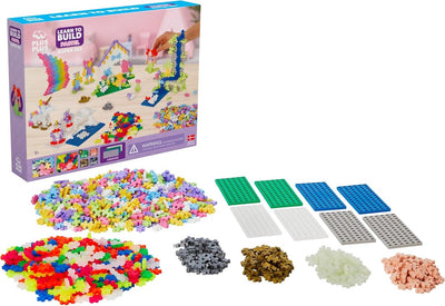 Plus-plus learn to build pastel 1200 delige bouwset - 3812 - bouwspeelgoed - constructiespeelgoed - set met bouwstenen - vanaf 5 jaar