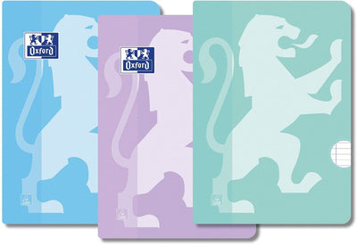 Oxford school - schoolschrift - a4 - lijn - met kantlijn - 72 pagina's - pak van 3 - pastel