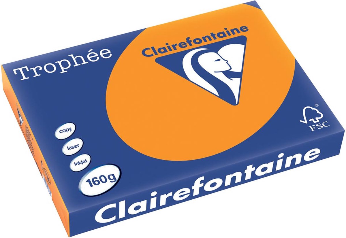 Clairefontaine troph fel oranje a3 160gr 250v