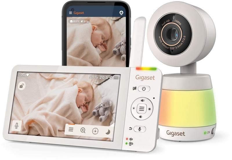 Gigaset babyfoon met camera en app– monitor touchscreen - kleurennachtzicht - nachtlamp - muur houder - best reviewed nov 25 kieskeurig - sensoren - rustgevende geluiden - baby monitor - beeld babyphone - baby700 connect