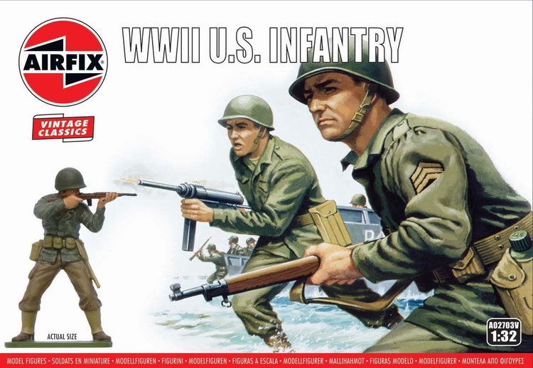 Airfix modelbouwpakket militaire voertuigen - 02703v wwii u.s. infantry - figures plastic - 1:32 - modelbouw