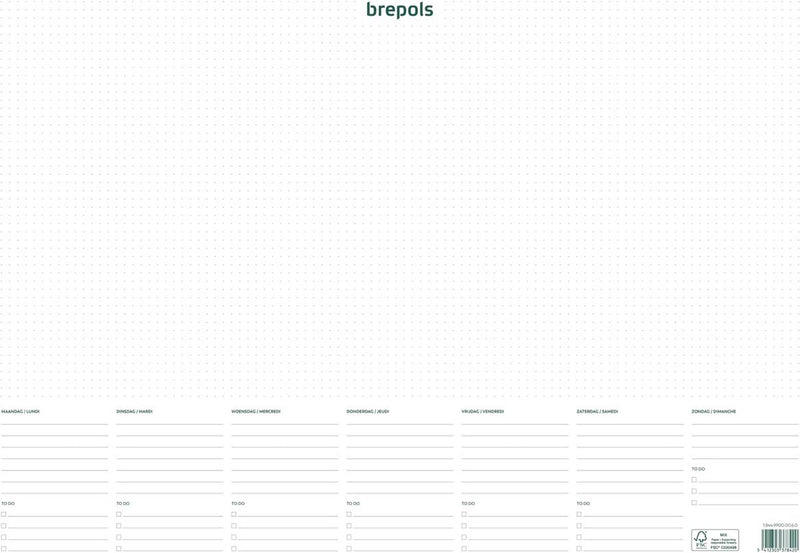 Brepols atoma - trendy schrift - a4 - 144 bladzijden - commercieel geruit - transparant paars