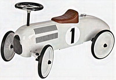Goki loopauto - wit - 73,5x35x40cm - metaal en kunststof - 1 jaar