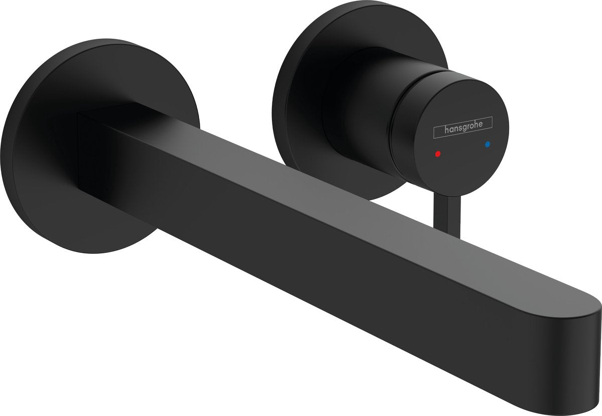 Hansgrohe finoris - inbouw wastafelmengkraan - ééngreeps bediening - met afvoerplug - 228mm - mat zwart