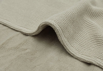 Jollein - deken wieg 75x100cm - wiegdeken, wiegdekentje, dekentje baby - basic knit - olive green fleece