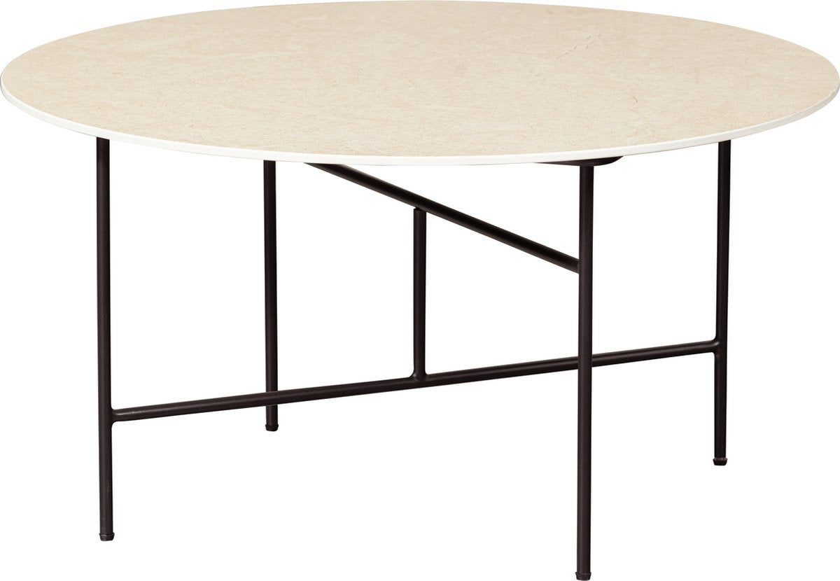 Woood vida bijzettafel - marmeren look - naturel - 40x75x75