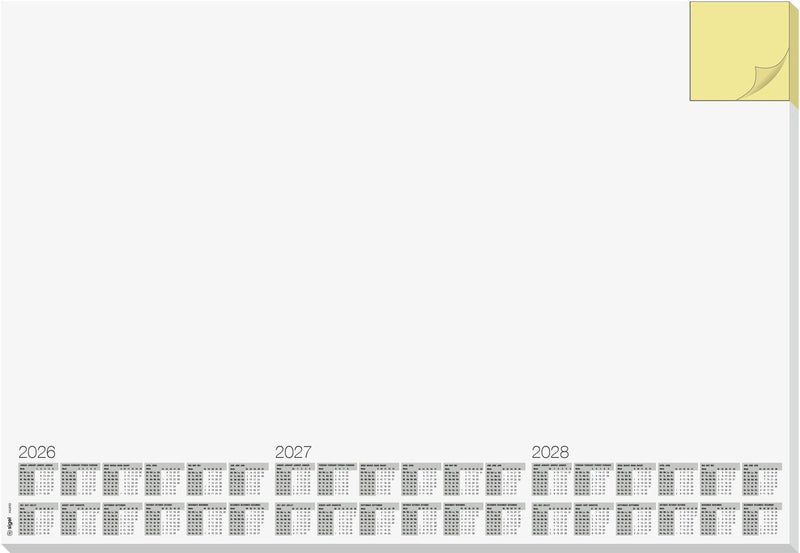 Sigel bureauonderlegger - met memoblok - met kalender 2026 2027 2028 - formaat a2 - 30 vel afscheurbaar - si-h6490
