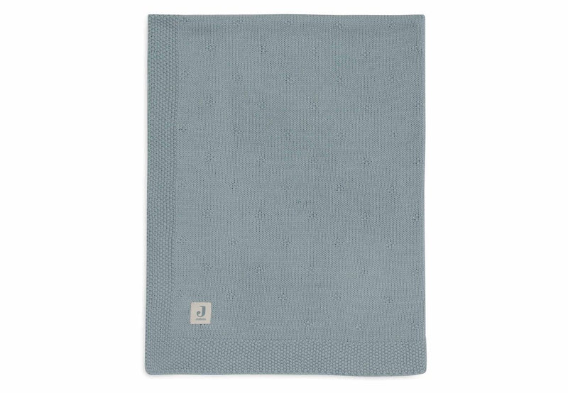 Jollein - deken ledikant 100x150cm - dekentje baby - cosy knit sea green