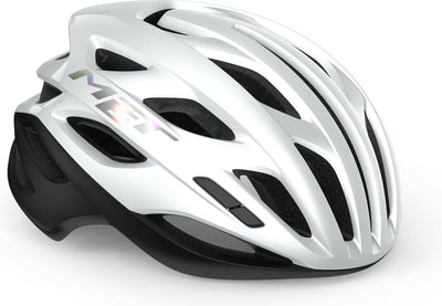 Met estro mips fietshelm mannen vrouwen – race fietshelm volwassenen - maat s (52-56cm) - white holographic matt glossy