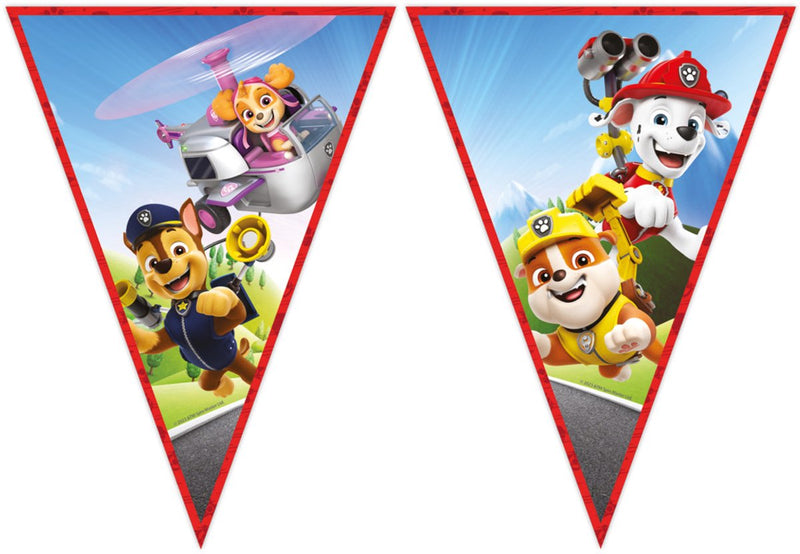 Paw patrol vlaggenlijn – papier rescue heroes voor kinderen verjaardag.