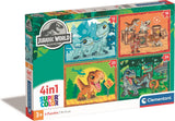 Clementoni - puzzel - 4 in 1 - jurassic world - puzzel voor kinderen - supercolor - afbeelding 1