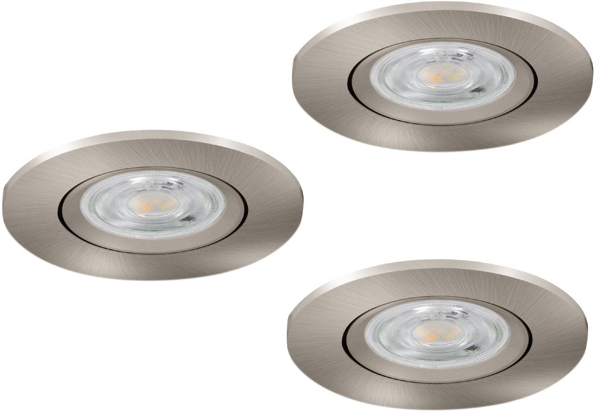 Eglo barranco inbouwspot - badkamer - gu10 - ø 8.4 cm - grijs - set van 3 stuks