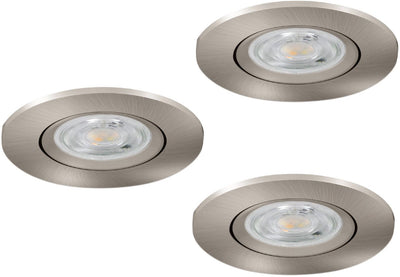 Eglo barranco inbouwspot - badkamer - gu10 - ø 8.4 cm - grijs - set van 3 stuks