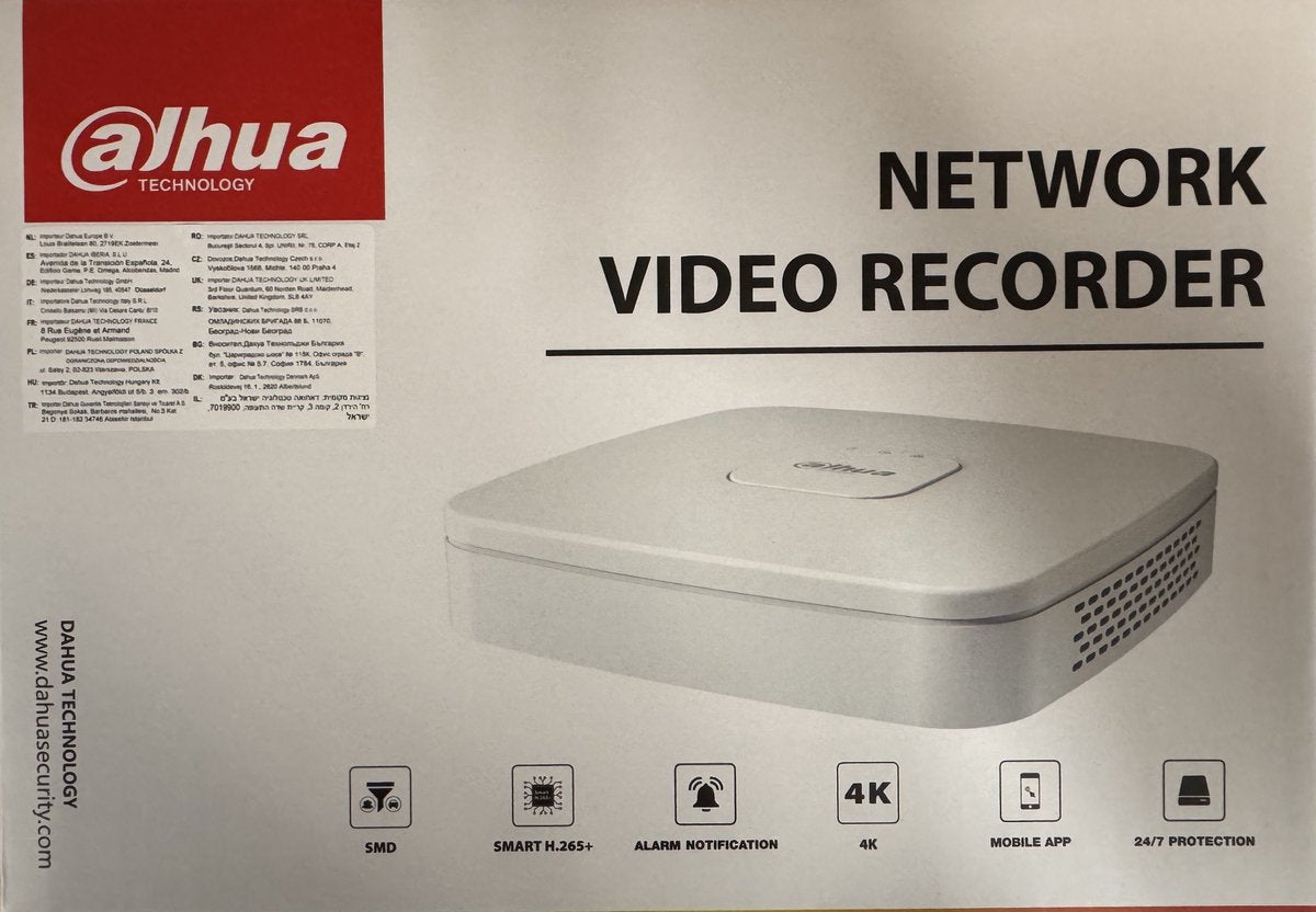 Dahua nvr4104-p-4ks3 4 kanaals poe 4k ultra hd netwerk video recorder tot 12 megapixel