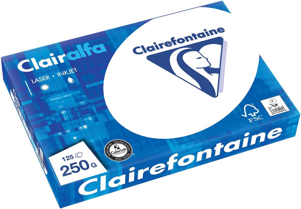 Clairefontaine clairalfa papier a4 250g 125v