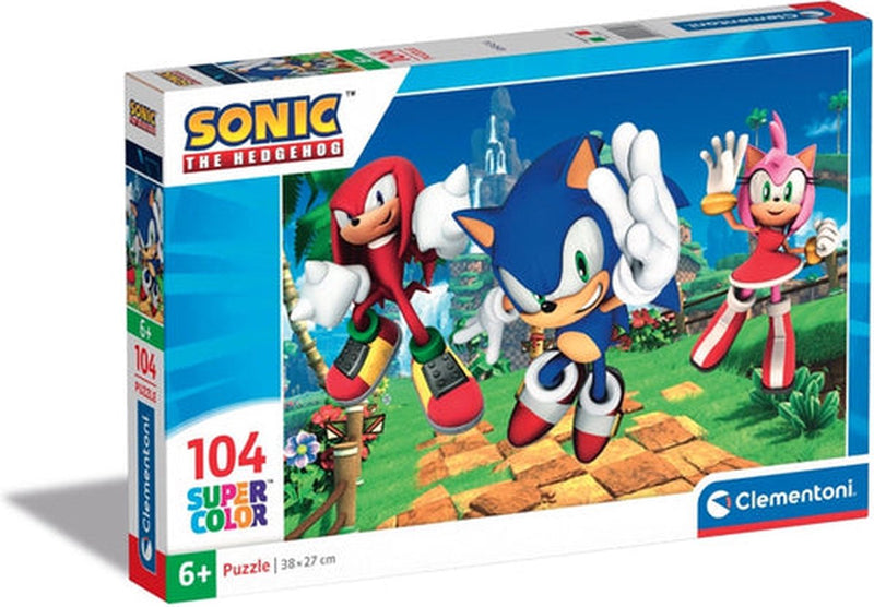 Clementoni - puzzel - 104 stukjes - sonic - puzzel voor kinderen - supercolor