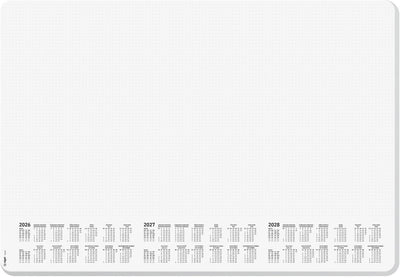 Sigel bureauonderlegger - punt- gelijnd - wit - formaat a2 - met kalender 2026 2027 2028 - met ronde hoeken - si-h6301